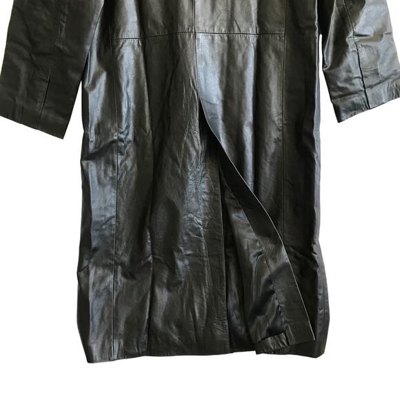 BETTINA RIZZI VTG Leather Coat Men L Black Custom Retro Grunge Goth Y2K Matrix - Picture 5 of 13